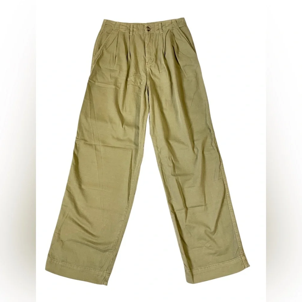 Free People green Ultra High Rise Pleated Trousers pants